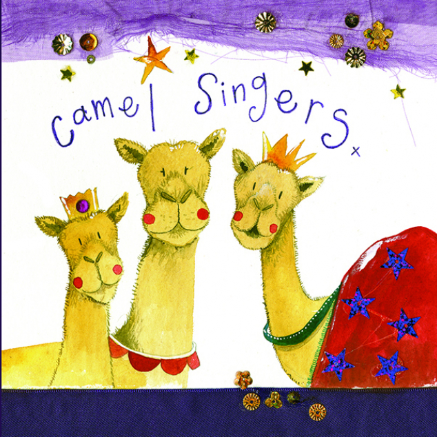 Kerstkaart Camel Singers. 